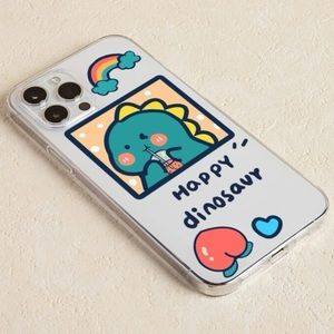 💎Clear dinosaur cartoon soft iPhone 12 Pro Max case.
